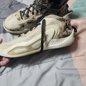 Jordan Tatums Kids Shoes in Tan and Gold